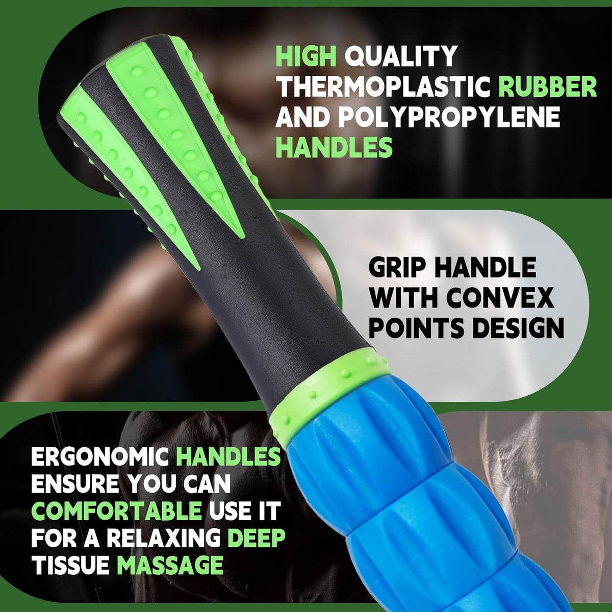 Massage Roller Stick,Muscle Roller Stick for Athletes, Liposuction Massage Roller for Lymphatic Drainage, for Relief Muscle Soreness, Trigger Points, Help Runner Legs, Back Recovery (Red & Black)