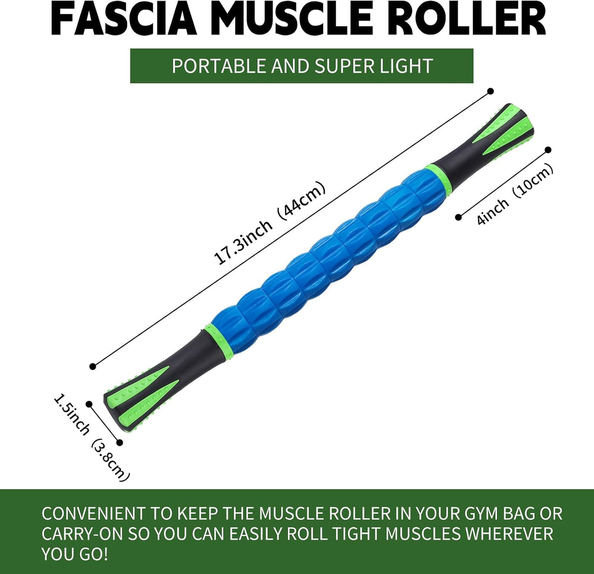 Massage Roller Stick,Muscle Roller Stick for Athletes, Liposuction Massage Roller for Lymphatic Drainage, for Relief Muscle Soreness, Trigger Points, Help Runner Legs, Back Recovery (Red & Black)