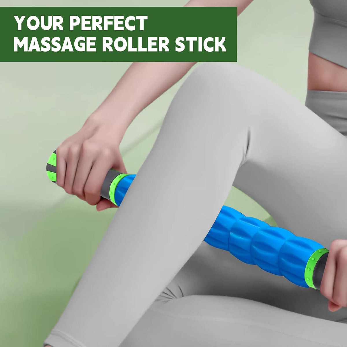 Massage Roller Stick,Muscle Roller Stick for Athletes, Liposuction Massage Roller for Lymphatic Drainage, for Relief Muscle Soreness, Trigger Points, Help Runner Legs, Back Recovery (Red & Black)