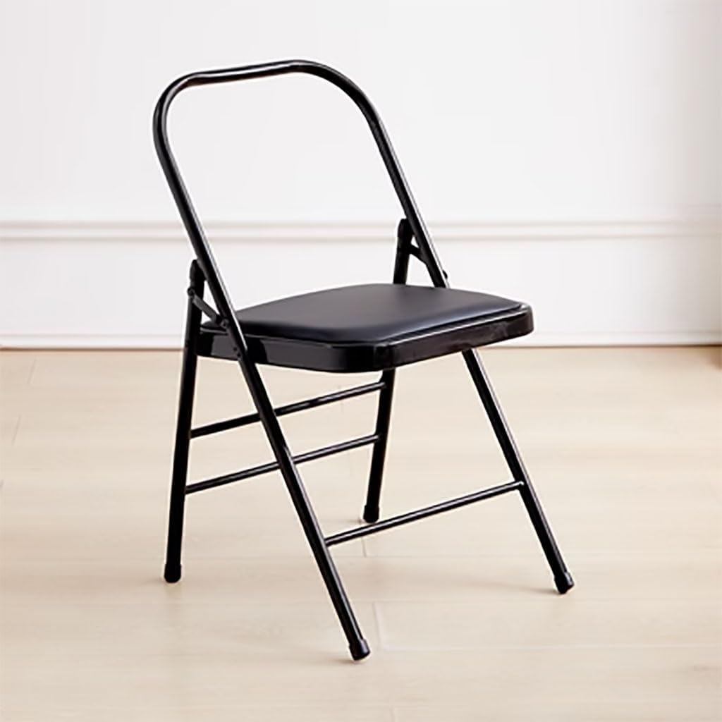 Iyengar Yoga Chair,Double Beam Design,Pilates Yoga Chair,Folding Yoga Chair,Backless Yoga Chair with Non-Slip Foot Pads,Portable Yoga Chair,Adult Yoga Chair,Khaki