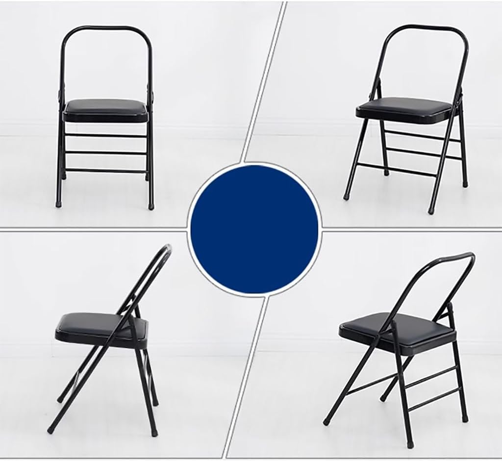 Iyengar Yoga Chair,Double Beam Design,Pilates Yoga Chair,Folding Yoga Chair,Backless Yoga Chair with Non-Slip Foot Pads,Portable Yoga Chair,Adult Yoga Chair,Khaki
