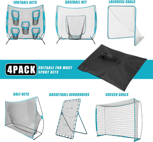 4PCS Sports Net Sandbags, Weighted Anchor Bags for Baseball & Golf Nets,Soccer Goals, Hockey Nets