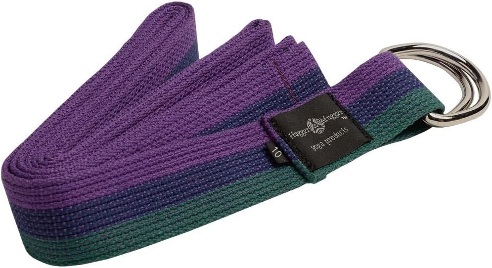 D-Ring Cotton Yoga Strap - Super Strong Cotton, Metal D-Ring Buckle, Multiple Lengths Available