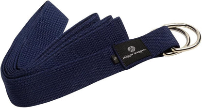 D-Ring Cotton Yoga Strap - Super Strong Cotton, Metal D-Ring Buckle, Multiple Lengths Available