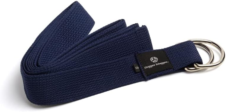 D-Ring Cotton Yoga Strap - Super Strong Cotton, Metal D-Ring Buckle, Multiple Lengths Available