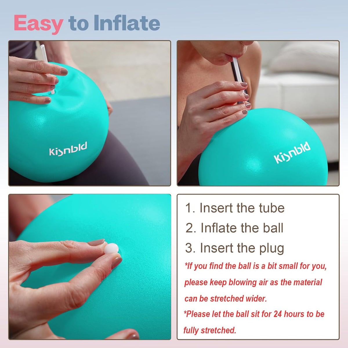 9 Inch Pilates Ball, Small Exercise Ball for Core &Physical Therapy