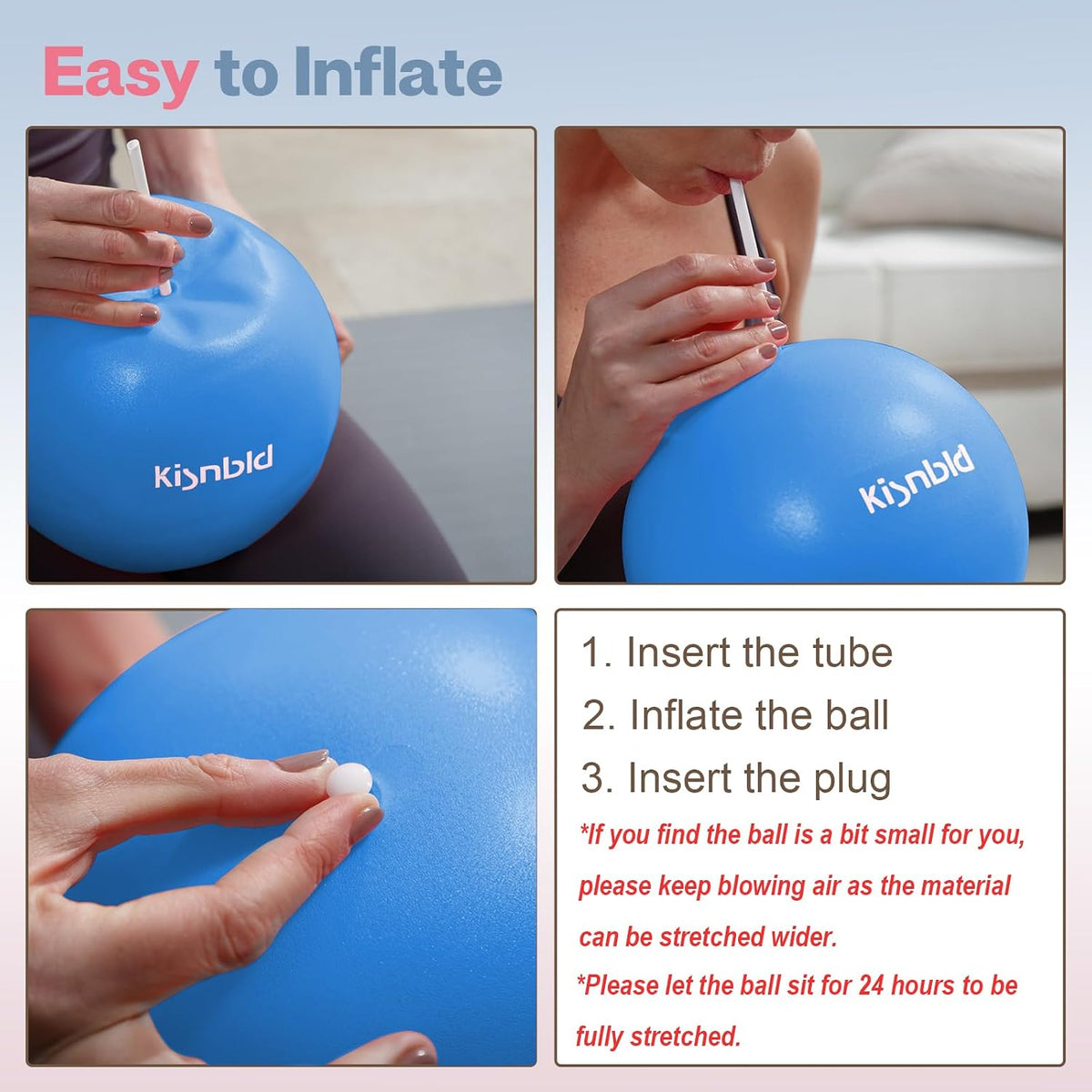 9 Inch Pilates Ball, Small Exercise Ball for Core &Physical Therapy