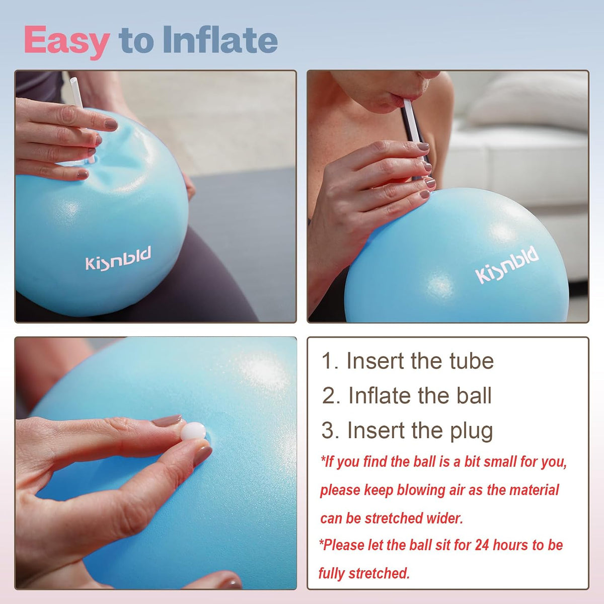 9 Inch Pilates Ball, Small Exercise Ball for Core &Physical Therapy