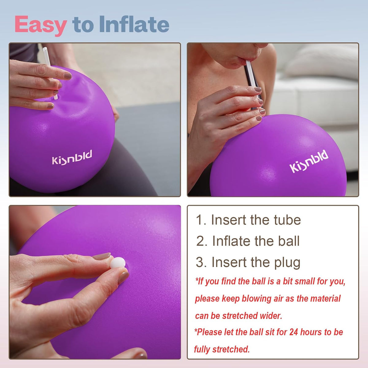 9 Inch Pilates Ball, Small Exercise Ball for Core &Physical Therapy