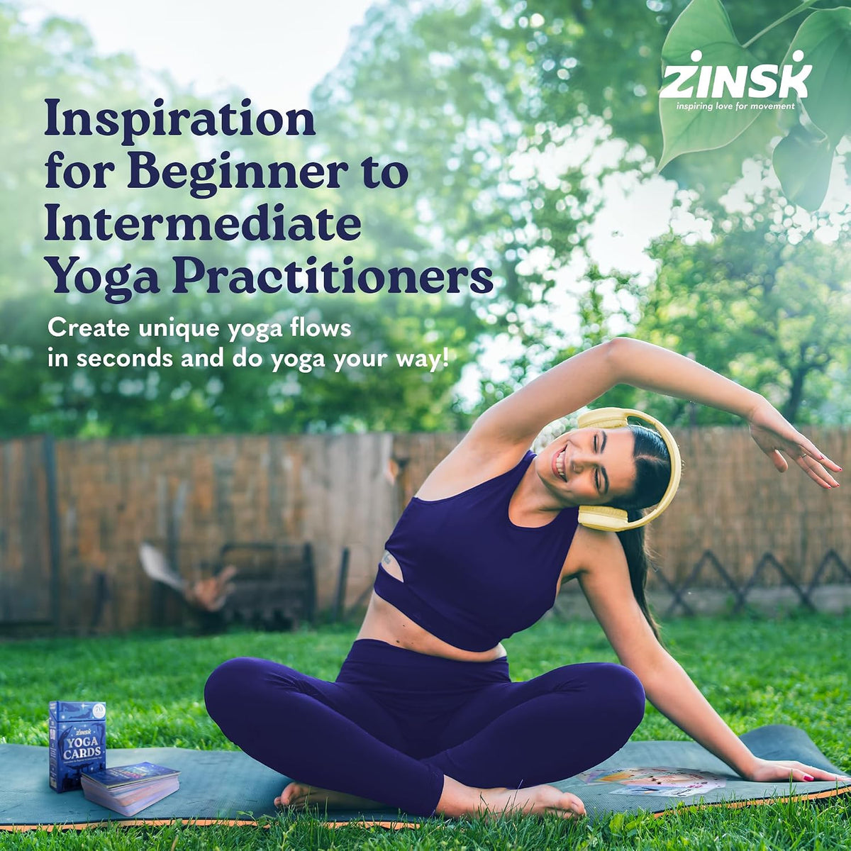 70 Yoga Cards - Yoga Pose Flashcards with Beginner Instructions