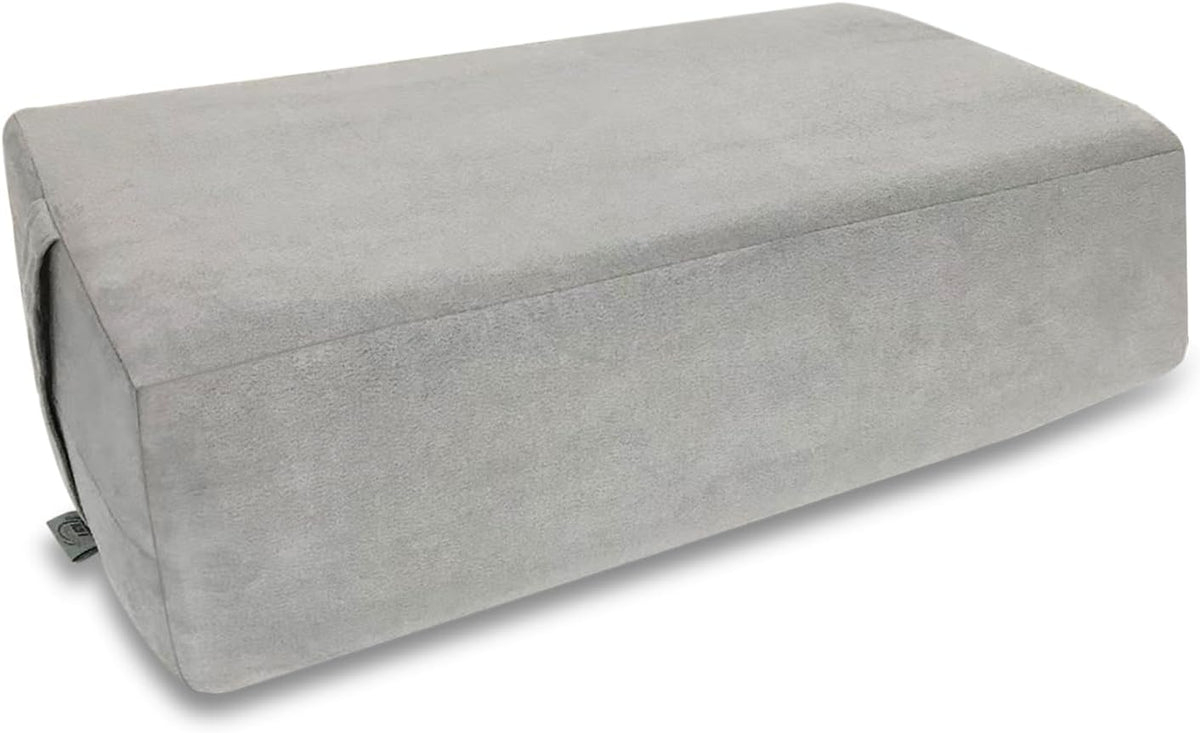 Yoga Bolster Pillow for Meditation and Support - 20"*12"*6" Rectangular Yoga Cushion Foam Wedges Washable Suede Pillowcase for Men and Women with Carry Handles. (Grey)