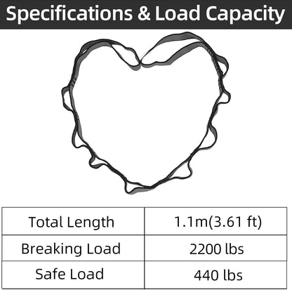 2pcs Nylon Daisy Chain Straps, Grey, 2PCS