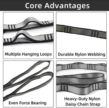2pcs Nylon Daisy Chain Straps, Grey, 2PCS