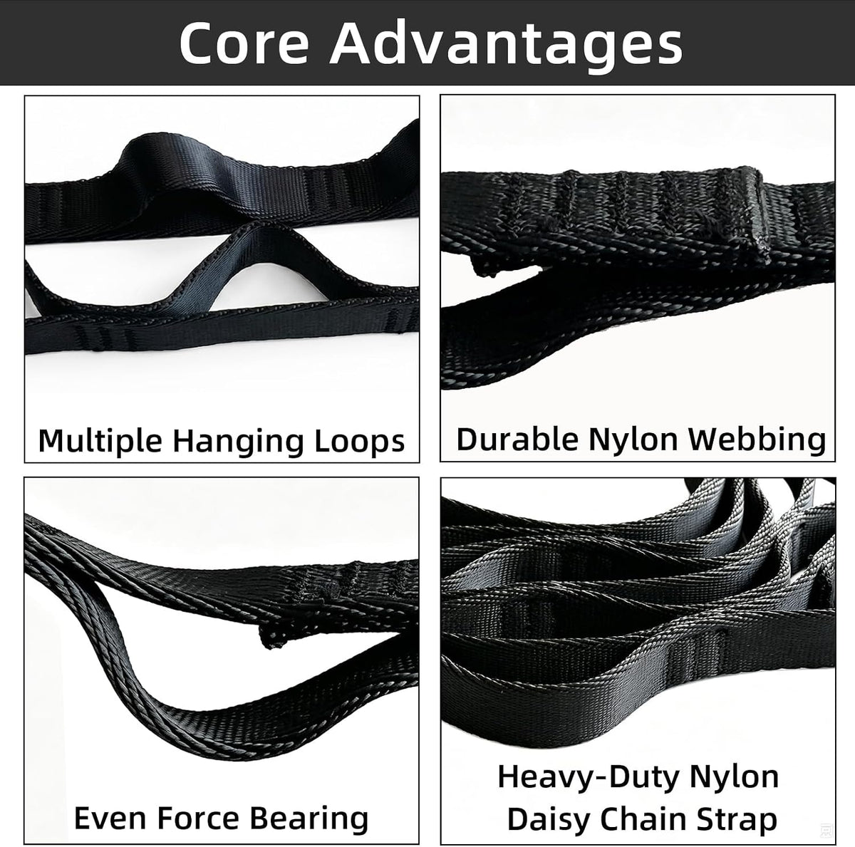 2pcs Nylon Daisy Chain Straps, Grey, 2PCS