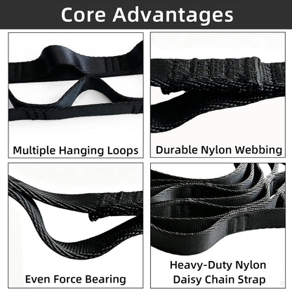 2pcs Nylon Daisy Chain Straps, Grey, 2PCS
