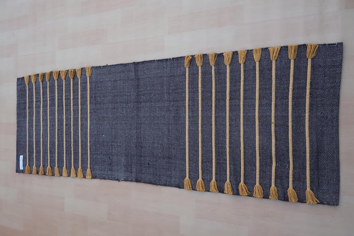 Jaipur Art & Rugs Cotton Yoga Rug - Eco-Friendly Hand-Woven Thick Mat (24”x72”x5mm) for Everyday Fitness at Home - Comfortable & Extra-Long - Colors A
