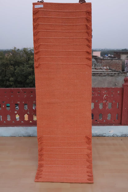 Jaipur Art & Rugs Cotton Yoga Rug - Eco-Friendly Hand-Woven Thick Mat (24”x72”x5mm) for Everyday Fitness at Home - Comfortable & Extra-Long - Colors A