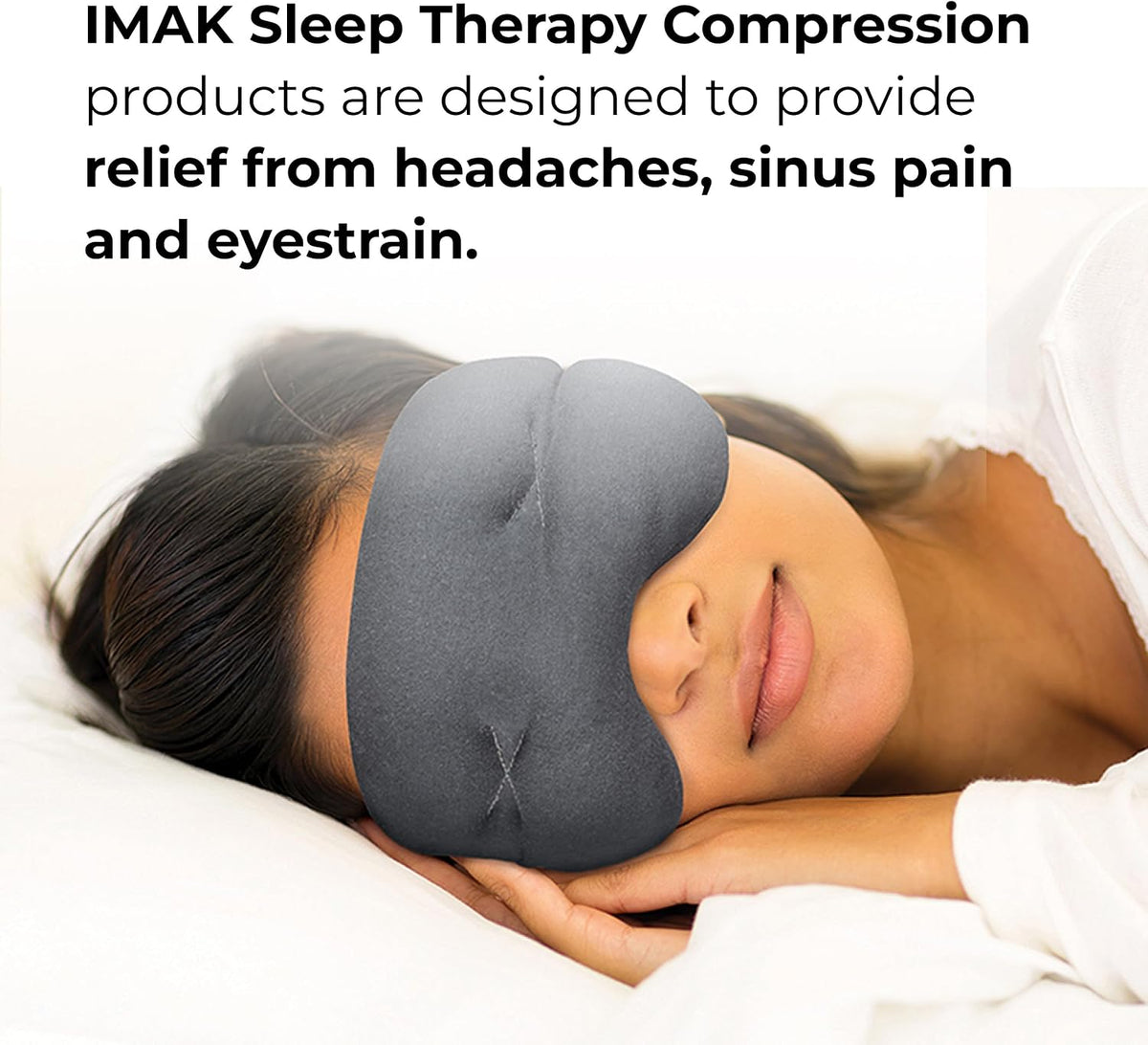 Eye Pillow Compression Eye Mask, Cooling, Universal Fit, Black