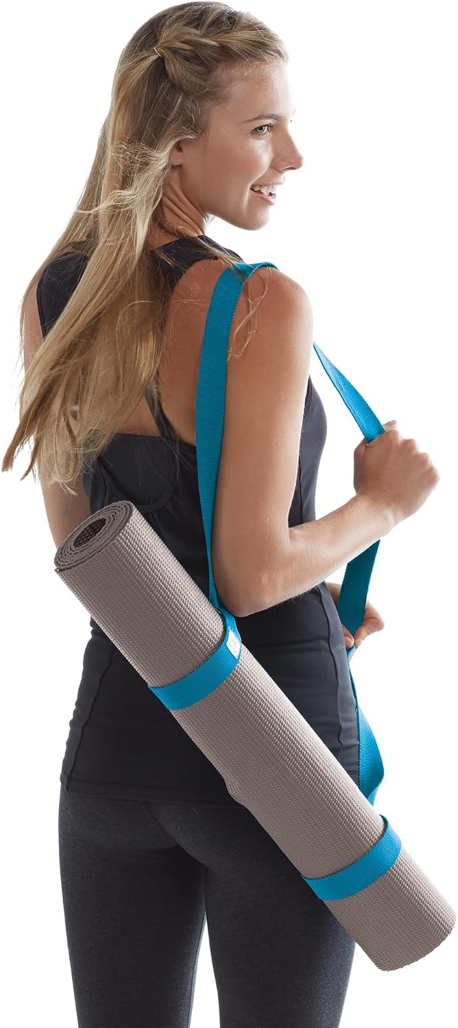 Easy-Cinch Yoga Mat Sling - Durable Carrying Strap for Yoga Mat with Metal D-Rings for Secure Fit (No Mat Included)