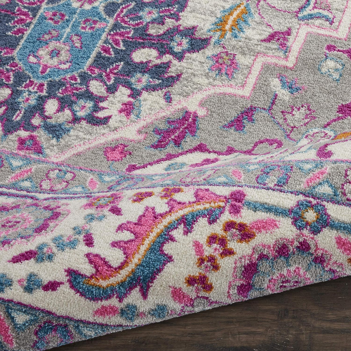Passion Teal Multicolor 9' x 12' Area Rug - Easy Clean, Non Shedding, Bed Room, Living Room, Dining Room, Kitchen (9' x 12')