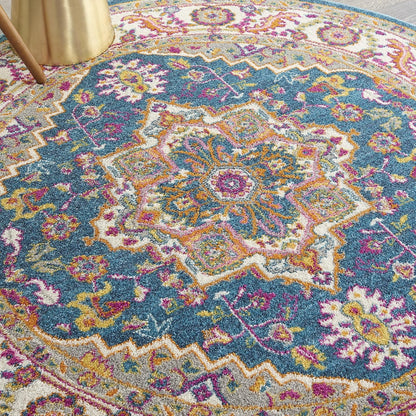 Passion Teal Multicolor 9' x 12' Area Rug - Easy Clean, Non Shedding, Bed Room, Living Room, Dining Room, Kitchen (9' x 12')