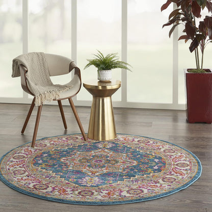 Passion Teal Multicolor 9' x 12' Area Rug - Easy Clean, Non Shedding, Bed Room, Living Room, Dining Room, Kitchen (9' x 12')