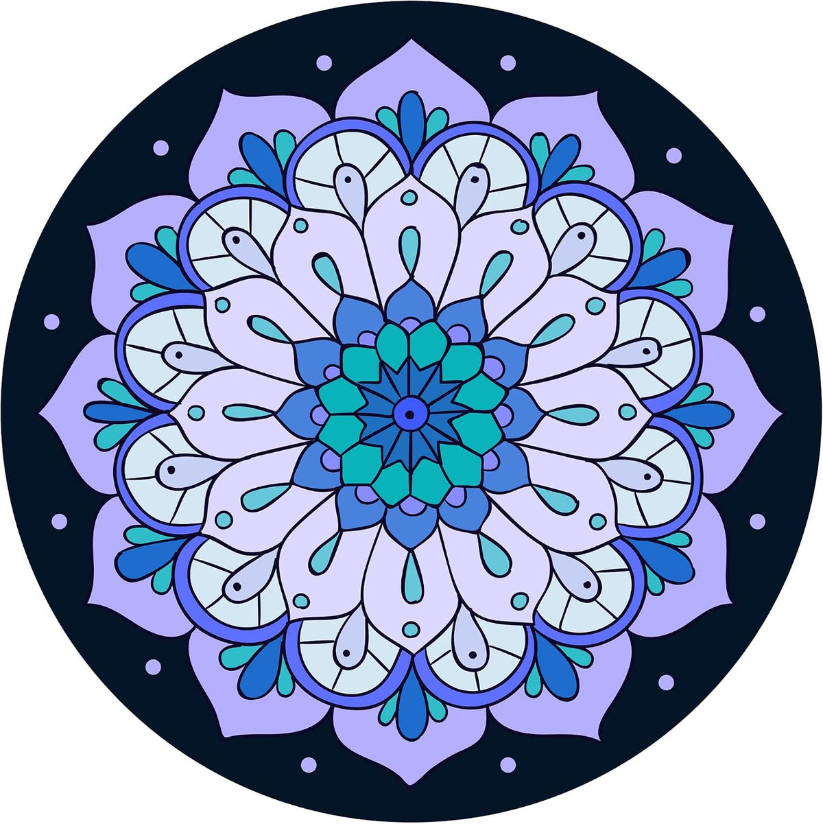 nuveti Large Meditation Mat Non Slip Round Yoga Mat Natural Rubber with Sueded Surface Exercise Mat Perfect for Meditating, Stretching, Yoga（140CM X 3.5MM Thick)