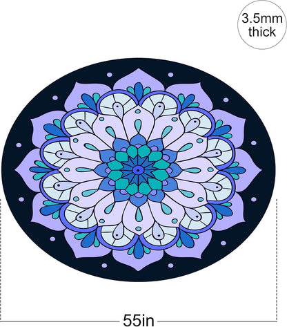 nuveti Large Meditation Mat Non Slip Round Yoga Mat Natural Rubber with Sueded Surface Exercise Mat Perfect for Meditating, Stretching, Yoga（140CM X 3.5MM Thick)
