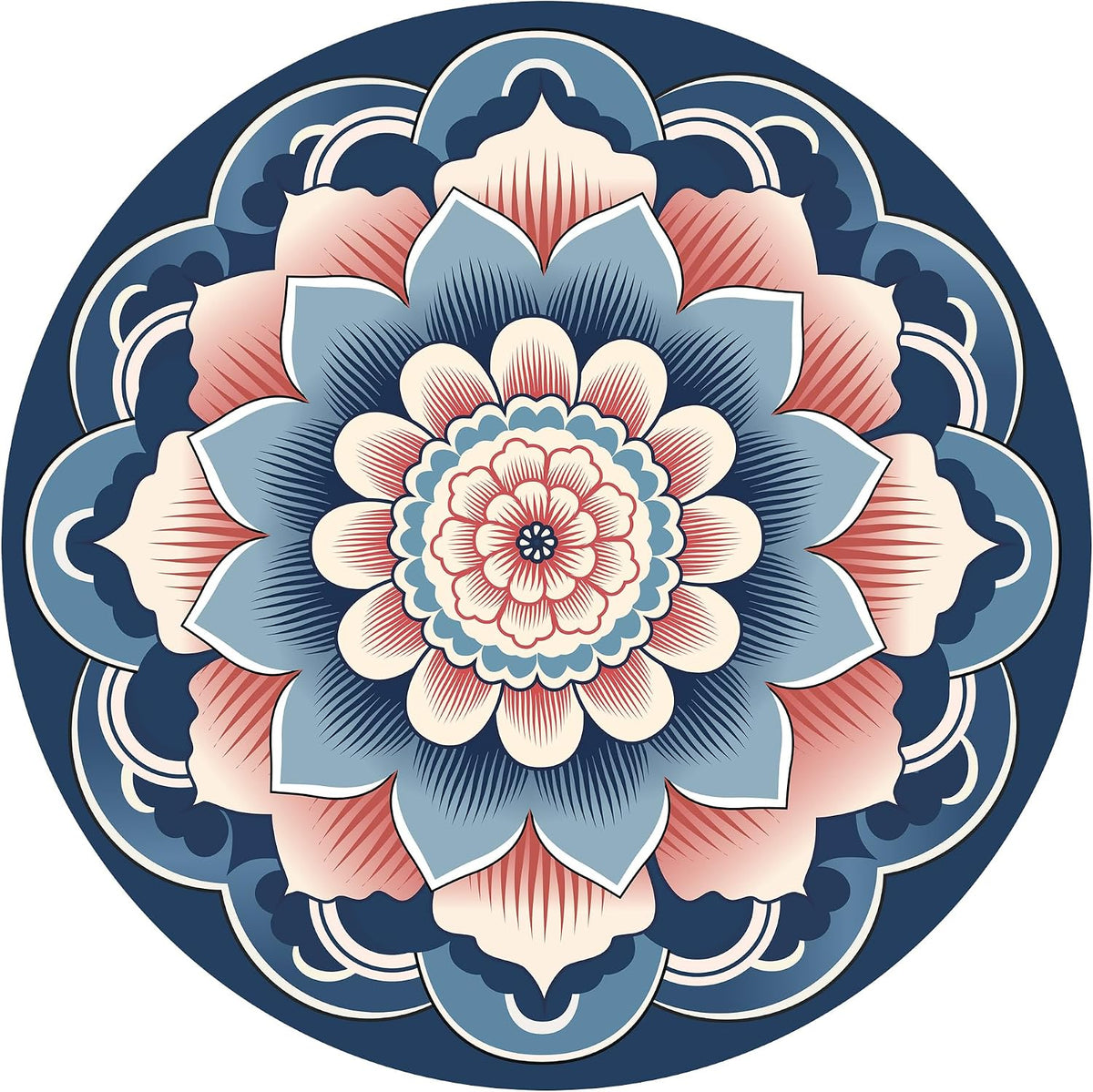 nuveti Large Meditation Mat Non Slip Round Yoga Mat Natural Rubber with Sueded Surface Exercise Mat Perfect for Meditating, Stretching, Yoga（140CM X 3.5MM Thick)