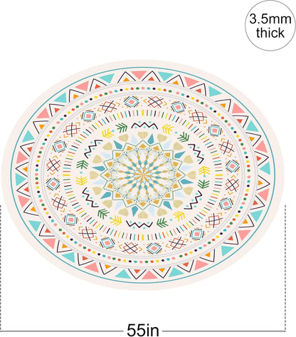 nuveti Large Meditation Mat Non Slip Round Yoga Mat Natural Rubber with Sueded Surface Exercise Mat Perfect for Meditating, Stretching, Yoga（140CM X 3.5MM Thick)