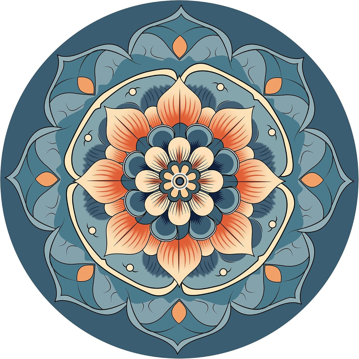 nuveti Large Meditation Mat Non Slip Round Yoga Mat Natural Rubber with Sueded Surface Exercise Mat Perfect for Meditating, Stretching, Yoga（140CM X 3.5MM Thick)