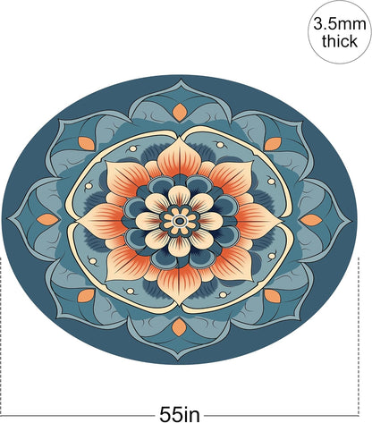 nuveti Large Meditation Mat Non Slip Round Yoga Mat Natural Rubber with Sueded Surface Exercise Mat Perfect for Meditating, Stretching, Yoga（140CM X 3.5MM Thick)