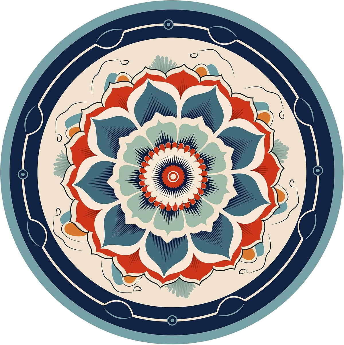 nuveti Large Meditation Mat Non Slip Round Yoga Mat Natural Rubber with Sueded Surface Exercise Mat Perfect for Meditating, Stretching, Yoga（140CM X 3.5MM Thick)