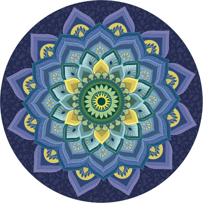 nuveti Large Meditation Mat Non Slip Round Yoga Mat Natural Rubber with Sueded Surface Exercise Mat Perfect for Meditating, Stretching, Yoga（140CM X 3.5MM Thick)