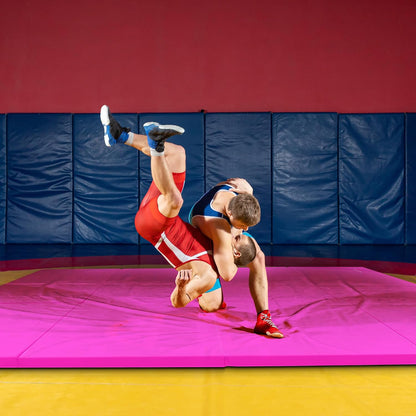 BalanceFrom 6x4 Feet 4-Panel Folding Gymnastics Mat – 2-Inch Thick Pad with Vinyl Surface and Carrying Handles for Tumbling, Yoga, Pilates, Home Workouts, and Martial Arts