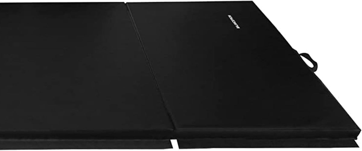 BalanceFrom 6x4 Feet 4-Panel Folding Gymnastics Mat – 2-Inch Thick Pad with Vinyl Surface and Carrying Handles for Tumbling, Yoga, Pilates, Home Workouts, and Martial Arts