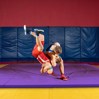 BalanceFrom 6x4 Feet 4-Panel Folding Gymnastics Mat – 2-Inch Thick Pad with Vinyl Surface and Carrying Handles for Tumbling, Yoga, Pilates, Home Workouts, and Martial Arts