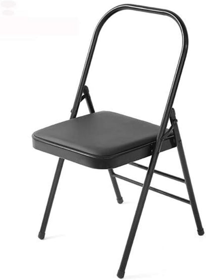 Pilates Yoga Chair, Professional Iyengar Auxiliary Chair, Yoga, Hardened and Thick Yoga Folding Chair, Solid Anti-Slip, Stable and Durable, Black,Blac