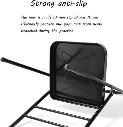 Pilates Yoga Chair, Professional Iyengar Auxiliary Chair, Yoga, Hardened and Thick Yoga Folding Chair, Solid Anti-Slip, Stable and Durable, Black,Blac