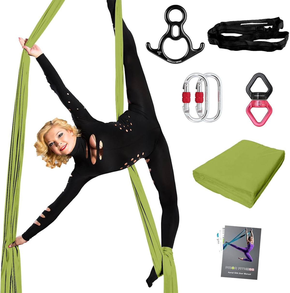 Pro Aerial Silks Kit, SGS&CE Certified, 9/15/20Yards