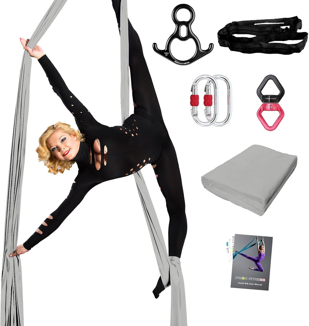 Pro Aerial Silks Kit, SGS&CE Certified, 9/15/20Yards