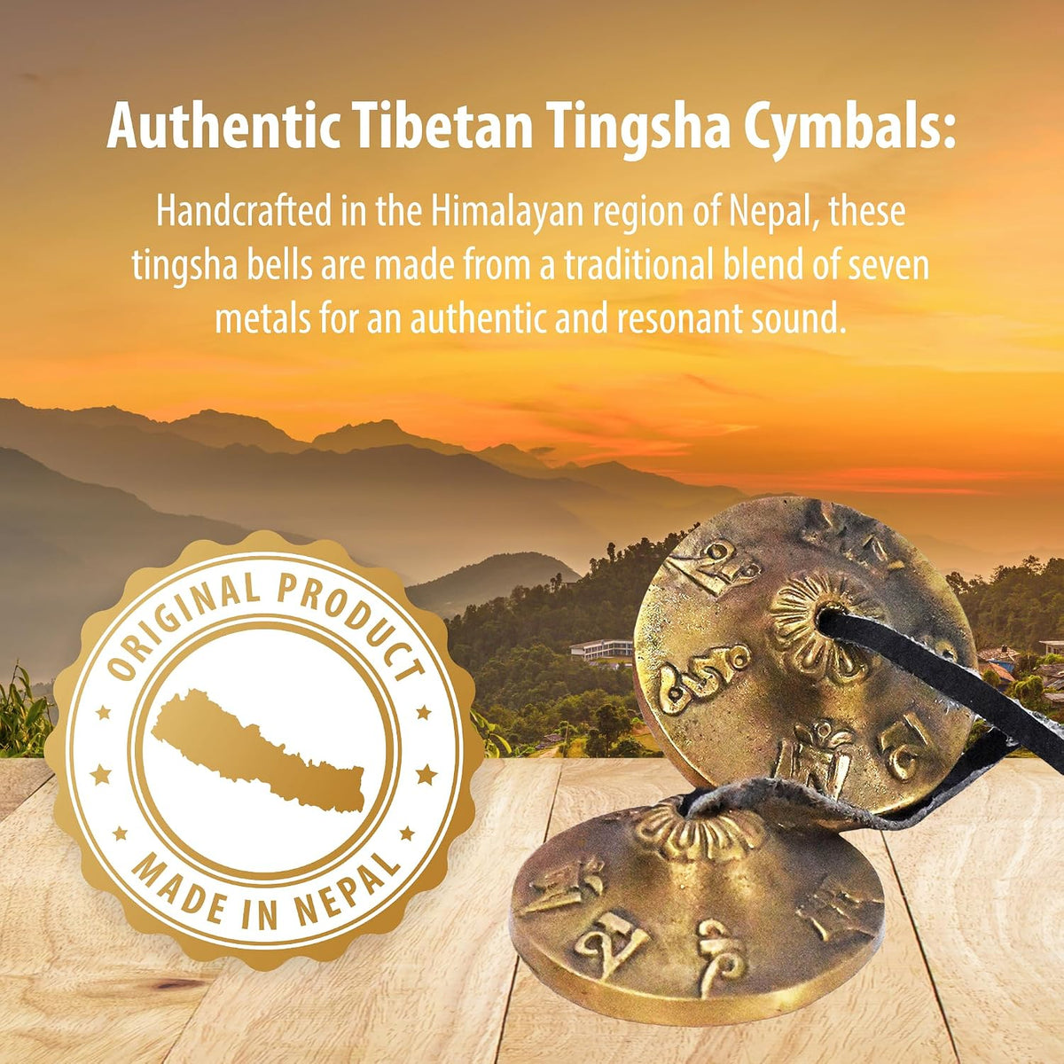 Mudra Crafts 2.75 In Mantra Tibetan Tingsha Bells Meditation Yoga Chimes