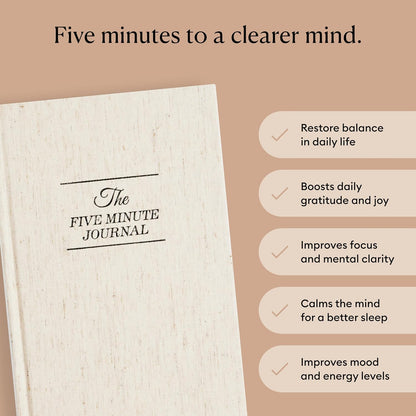 The Five Minute Journal - Original Daily Gratitude Journal for Women & Men - Mindfulness, Happiness & Daily Reflection - Undated Planner - Affirmation Journal - Gifts for Women