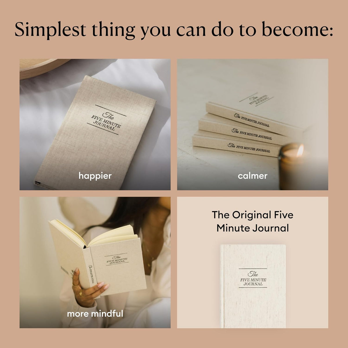 The Five Minute Journal - Original Daily Gratitude Journal for Women & Men - Mindfulness, Happiness & Daily Reflection - Undated Planner - Affirmation Journal - Gifts for Women