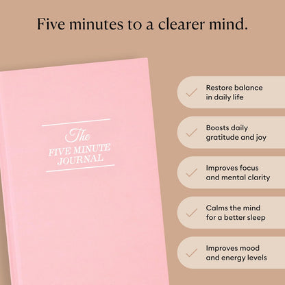 The Five Minute Journal - Original Daily Gratitude Journal for Women & Men - Mindfulness, Happiness & Daily Reflection - Undated Planner - Affirmation Journal - Gifts for Women