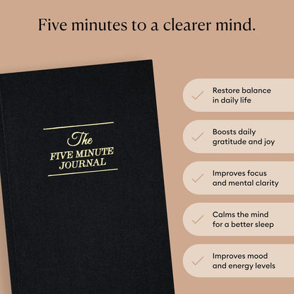 The Five Minute Journal - Original Daily Gratitude Journal for Women & Men - Mindfulness, Happiness & Daily Reflection - Undated Planner - Affirmation Journal - Gifts for Women