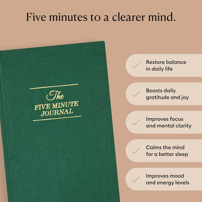 The Five Minute Journal - Original Daily Gratitude Journal for Women & Men - Mindfulness, Happiness & Daily Reflection - Undated Planner - Affirmation Journal - Gifts for Women