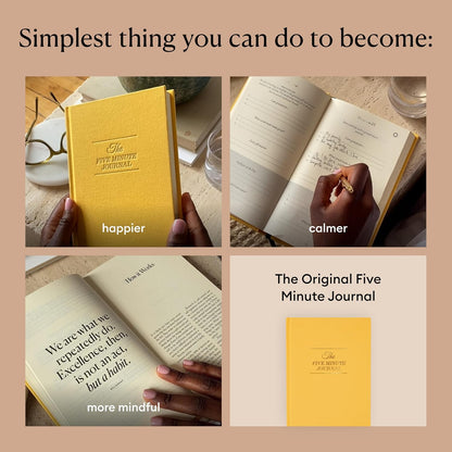 The Five Minute Journal - Original Daily Gratitude Journal for Women & Men - Mindfulness, Happiness & Daily Reflection - Undated Planner - Affirmation Journal - Gifts for Women