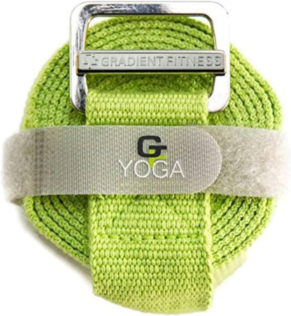 Yoga Strap with Buckle, Soft Cotton/Polyester Webbing, 8 ft