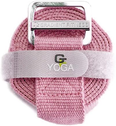 Yoga Strap with Buckle, Soft Cotton/Polyester Webbing, 8 ft